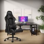 CELLBELL Multi-Functional Ergonomic Gaming Chair, Premium Leatherette Chair with Adjustable Neck & Lumbar Pillow, 3D Adjustable Armrests & Heavy Duty Metal Base (Black)