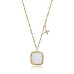 Meissa Opal Necklace for Women October Birthstone Necklace Fire Opal Jewelry White Stone Necklace 925 Sterling Silver Jewelry Gifts, Gold