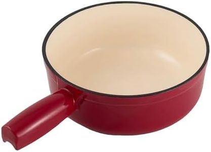 Swissmar Lugano Cast Iron Cheese Fondue Pot Replacement, 2 QT / 2 L - Compatible with Swissmar Lugano Fondue Sets - Ideal for Melting Cheese, Chocolate, & Caramel - Cherry Red