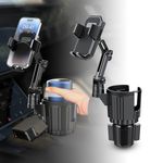 MINGSHANG Cup Holder Phone Mount for Car, 2 in 1 Expander Adjustable bottle Base for Car, 360°Rotation Cup Holder Cell Phone Holder for Car Accessories with All Smartphones