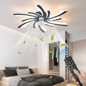 WDENI Ventilateur De Plafond Avec Lampe, Ventilateur De Plafond Led Flower Shape Bedroom Plafonnier Télécommande Dimming Timing 6 Wind Speed Salon Ventilateur Plafonnier 60w 30.7in5in