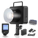 NEEWER Q4 400Ws Studio Flash Outdoor Strobe 2.4G TTL& QPRO-C Trigger Compatible with Canon, 1/8000 HSS/30W Modeling Lamp/400 Full Power/0.01-1.2s Recycle/21.6V 2800mAh Battery for Wedding Photography