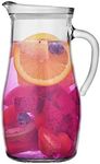 Argon Tableware Tallo Glass Water Jug - Large Pitcher Carafe with Handle for Water, Juice, Iced Tea - 1.8 Litre - Clear