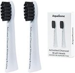 AquaSonic Pulse Activated Charcoal Replacement Brush Heads - Ultra Whitening Brush Heads - 2X Whitening & Stain Remover - Compatible only with AquaSonic Pulse- 2 Pack (White)