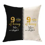 9 Year Of Marriage Gifts for Husband Wife 9th Wedding Anniversary Keepsake Cushion Cover Gifts for 9th Anniversary Idea Gifts for Couples Home Decoration (9th)