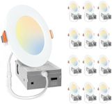 Amico 12 Pack 4 Inch 5CCT LED Reces