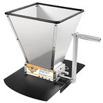 MRbrew Metal Base Malt Crusher, Homebrew Stainless Steel Adjustable 2 Bearing Roller Low Speed Electric Drill Available Brewing Beer Grain Malt Mill Wheat Barley Grinder with Manual Crank Handle