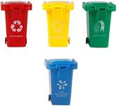 Generic 4Pcs Trash Can Toy Desk Top Mini Plastic Trash Can Small Waste Bin Garbage Trucks Trash Cans Mini Storage Containers