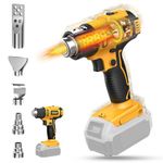 Cordless Heat Gun for Dewalt 20v Battery, LIVOWALNY 350W Hot Air Gun Kit 122℉-1022℉ Variable Temperature Control with 5 Nozzles for DIY Crafts, Shrinking PVC, Stripping Paint (No Battery)