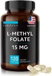 L-Methylfolate 15mg - L Methyl Folate Supplement, 5-MTHF for Folic Acid Deficiency - Max Absorption and Potency - l-methylfolate 15 mg - Methyl folate 15 mg - 120 Vegan Capsules, Non-GMO Gluten Free