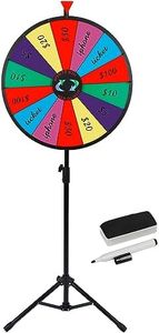 Nova Microdermabrasion 24 Inches Color Prize Wheel - Spinning Wheel with Adjustable Folding Tripod Floor Stand - Dry Erase Marker & Eraser 14 Color Slots for Carnival Trade Show Fortune Spinning Game