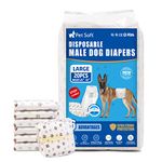 Pet Soft Dog Diapers Male - Disposable Male Dog Wraps Wetness Indicator, Ultra Absorbent Doggie Diapers Comfortable for Incontinence Excitable Urination, 20pcs Large