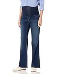 Motherhood Maternity Women's Indigo Blue Over The Belly Classic Bootcut Denim Jeans, Rinse Wash, 1X