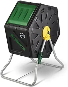 Miracle-Gro Small Composter - Compact Single Chamber Outdoor Garden Compost Bin Heavy Duty – UV Protected Turning Barrel Tumbling Composter (18.5 gallons)