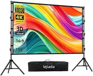 Projector Screen and Stand, lejiada150'' Upgraded Large Projection Screen Anti Crase Foldable with Carry Bag for Party Outdoor Movie Nights, Film Festivals, Business Presentations, Meetings, Home