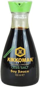 Kikkoman Naturally Brewed Less Salt Soy Sauce 150 ml (Pack of 6)