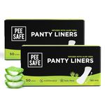 Pee Safe Panty Liners For Women Daily Use with Aloe Vera - 100 Liners | 185mm Long (Large Size) | Curvy Design For Extra Comfort | Cottony-Soft Surface| Keeps You Dry & Fresh All Day Long