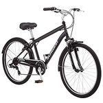 Schwinn Suburban Adult Classic Comfort Bike, Mens and Womens, 26-Inch Wheels, 7 Speed Drivetrain, 17-Inch Steel Frame, Alloy Linear Hand Brakes, Black