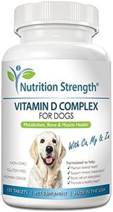 Nutrition Strength Vitamin D for Dogs with Calcium, Magnesium and Zinc to Support Strong Teeth, Bones and Muscles, Promote Mineral Metabolism and a Healthy Immune Function, 120 Chewable Tablets