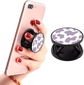 Ufbara 2 Pack Phone Stand Holder Finger Expanding Kickstand Hand Grip Widely Compatible with Almost All Phones Cases (Purple Cow Pattern)