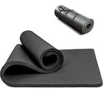 PROIRON Yoga Mat Extra Thick 15MM - NBR Yoga Matt Exercise Fitness Foam Large Padded Non-Slip High Density for Pilates, Stretching, Home Gym Workout Men Women with Carry Strap (1800mm x 610mm, Black)