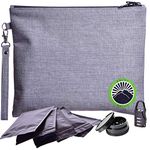 Smell Proof Bag with Lock, Dog-Tested Odor Proof Stash Bag, Scent Proof Containers for Herbs Coffee Tea Oils, Money Organizer & Travel Medicine Bag, Smell Proof Pouch with Zipper & 5 Sealed Baggies…