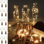 10 Pack Bottle Lights with Cork Warm White, 2M 20LED Mini Copper Wire Fairy Wine Bottle Lights, Waterproof Night Light, Suitable for DIY, Party, Lawn, Festival, Indoor, Outdoor Decoration (Warm White)