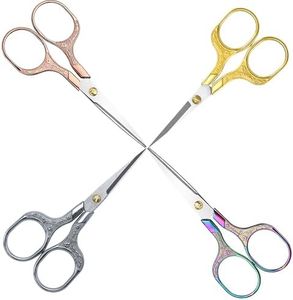 Embroidery & Sewing Scissors 4-Pack, 5-Inch Sharp Pointed Stainless Steel for Detail Work, Crochet, DIY - Gifts for Crafters