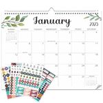 KOWXNERNA 2025-2026 Wall Calendar - 18 Monthly from January 2025 to June 2026 Hanging Calendar Planner, 15 x 12 Inches.Thick Paper with Julian Dates and Block Desk Calendar for School Home Office