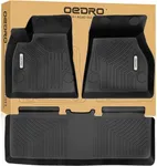 OEDRO Floor Mats Fit for 2015-2020 Tesla Model S, Unique Black TPE All Weather Protection Car Mats Includes 1st and 2nd Row: Front, Rear, Full Set Liners