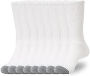 WANDER Women's Athletic Crew Socks 8 Pairs Cushion Running Socks for Women Sport Wicking Cotton Socks 7-10/10-14(Shoe Size :7-10, 8 Pairs White)