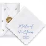 W&F GIFT Wedding Handkerchief - 12" x 12" - Something Blue for Bride on Wedding Day - Mother of the Bride Gifts, Bridal Wedding Hankie – Mother of the Groom Gifts from Bride - GOL