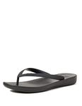 Fitflop Men's Iqushion Ergonomic Flip-flops Open Toe Sandals, Black Black 001, 10 UK