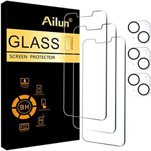 Ailun 3 Pack Screen Protector for iPhone 14 [6.1 inch] + 3 Pack Camera Lens Protector,Case Friendly Tempered Glass Film,[9H Hardness] - HD