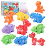 26 Pcs Baby Alphabet Learning Toys for 1 2 3 Year Old, Dinosaur Toys for Kids 2-4 3-5, Letters Matching with Uppercase Lowercase Toys Gifts for Toddler Girl Boy 1-3