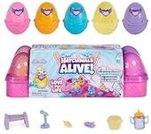 HATCHIMALS Alive, Egg Carton Toy with 5 Mini Figures in Self-Hatching Eggs, 11 Accessories, Kids’ Toys for Girls and Boys Aged 3 and up