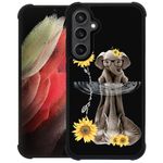 CARLOCA Compatible with Samsung Galaxy S24 Plus Case,Sunflower Elephant Samsung Galaxy S24 Plus Cases Graphic Design Shockproof Anti-Scratch Drop Protection Case