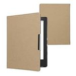 kwmobile Cover Compatible with Kobo Aura H2O Edition 1 - Case for E-Reader - Denim Look Fabric Flip Case - Beige