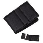 Y&G YCM1301 Classic Fashion Leather Wallet-Money Clip Credit Card Holder, Beige, Black-YCM15B01, One Size