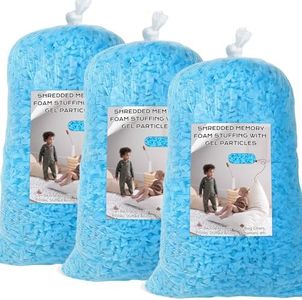 Garifon Bean Bag Filler, 15lbs Shredded Memory Foam Filling, Bean Bag Chair Filling Stuffing, Bean Bag Refill Insert, Punching Bag Filler, Pillow Filler Stuffing for Stuffed Animals/Couch/Dog Bed/Coop