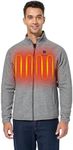 ORORO Men's Heated Fleece Jacket Full Zip with Battery Pack, Up to 10 Hours of Warmth (Charger Not Included) (Flecking Grey, XL)