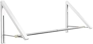 Anjuer Laundry Room Drying Rack Wall Mounted Clothes Hanger Folding Wall Coat Racks Aluminum Home Storage Organiser Space Savers White 2 Rakcs with Rod