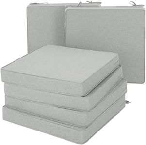Fitfree Outdoor Chair Cushions, Set of 6, 24 x 24 Inch, Light Grey