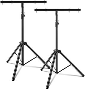 Juexica 2 Pcs DJ Light Stand Adjustable 35-63 Inch Par Can Tripod T-Bar Stage Light Stand Portable Lighting Rack for Stage Bar Banquet Party