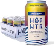 HOP WTR - Sparkling Hop Water - Passion Fruit (12 Pack) - NA Beer, No Calories or Sugar, Low Carb, With Adaptogens and Nootropics for Added Benefits (12 oz Cans)