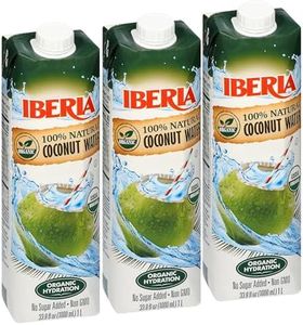 Iberia 100% Pure Organic Coconut Water, 1 Liter , 33.8 Fl Oz (Pack of 3)
