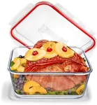 28 Cup Extra Large Glass Storage Container with Lid (220 Ounces), Oven Safe Large Glass Container with Handle, Large Glass Food Storage Container with Airtight Locking Lid with Handle, Freezer Safe