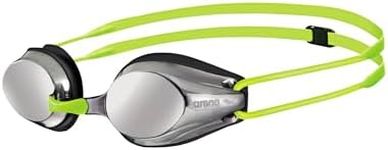 Arena Tracks Mirror Jr Swim Goggles, boys, Arena 1E560-SILVER-BLACK-FLUOYELLOW Tracks Mirror Jr Tracks Jr.Mirror Swim Goggles, 1E560, Silver, Black, Fluoyellow, One Size