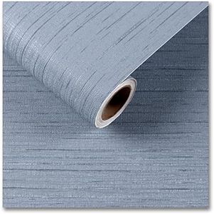 CRE8TIVE Large Size 24"x354" Light Blue Grasscloth Peel and Stick Wallpaper Textured Faux Grasscloth Contact Paper for Cabinets Removable Fabric Linen Wallpaper Blue Wall Covering for Bathroom Bedroom