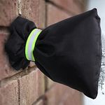 Outside Tap Covers for Winter, Large Outdoor Tap Cover Insulated Protector with Reflective Strip, Waterproof & Thickened Thermal Tap Jacket Protects Your Tap From Freezing Bursting - Black